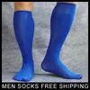 Chaussettes pour hommes genou haute bleu hommes nylon robe formelle costume gay mâle sexy bas tuyau pour homme marque de qualité