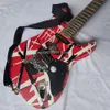 エディ・リック・ヴァン・ヘイレン82年バージョンフランケンエレクトリックギター/ホワイトブラックストライプ/重い熟成/送料無料