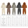 2023 Winter Kids Boys Girls Clothes 2 Pieces Tracksuit Outfits Set Solid Top Hooded Sweatshirt Joggers Causal Suit