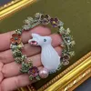 Brooches 2023 High-quality Vintage Flowers Enamel Glaze White Cute Little Brooch