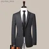 Wysokiej jakości (Blazer+ spodnie) Brytyjski styl męski Elegancki swobodny senior prosty biznes Business Dżentum Dwóch elementów Q230828