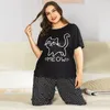 Indumenti da notte da donna Taglie forti Pigiama Set da donna Estate in cotone Simpatico cartone animato Manica corta Due pezzi Set Homewear Sexy Pjs Lounge Nightwear