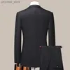 高品質（ブレザー+ズボン）メンズブリティッシュスタイルエレガントなビジネスシンプルなファッションカジュアルウェディング紳士スーツ2ピースQ230828