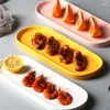 Teller Nordic Concise Ellipse Tablett Rechteck Teller Japanische Sushi Snack Disc Gelb Weiß Rosa Dick S Solid WF1021