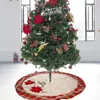 Juldekorationer dekorativa levererar kreativt stort rött blommaträd kjol rutigt atmosfär 106 cm