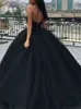 Urban Sexy Dresses Gothic Black Wedding Vintage Ball Gown V neck Strapless Simple Vestido De Noiva Bridal Dress 230828