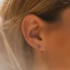 Orecchini a bottone 2023 Acciaio inossidabile 316 Birthstone Pistola per piercing Colore oro Push-Back Sicuro per regalo per bambini e donne