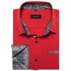 Men's Dress Shirts Luxury Designer Red Shirt Cotton Polyester Contrast Stitching Social Casual Blouses Men Clothing for Party 230826