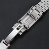 Kits de réparation de montres Bracelet de montre Jubilee 2023 Bracelet en acier inoxydable 316L pour hommes de 20 mm Boucle à verrouillage coulissant argentée pour sous-boîtier de 40 mm