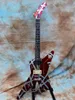 Chitarra elettrica Striped Shark, Eddie Van Halen, rosso metallizzato/argento