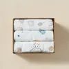 Blankets 3pcs Set Swaddle Baby Blanket Muslin Squares Birth Gift Gauze Cotton Diapers For Bown Bath Towel Infant Wrapping Sheet