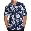 Camisas de vestido masculinas camisa casual para homens manga curta tops 3d flor oversized roupas gráficas moda rua havaiana 2023 230826