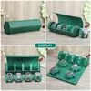 Watch Boxes TOP 2/3/4Slots Roll Box Saffiano Genuine Leather Travel Jewelry Storage Organizer Green Portable Case