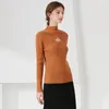 Kadın Sweaters 2023 Sonbahar ve Kış Banliyö Yarı Türklü Slim Sweater Flaş İplik Vakfı