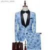 2023 New Arrival Premium Business Jacquard Suit for Men Size 6XL-S Fashion Wedding Prom Party Tuxedo Dress Homme Blazer and Pant Q230828