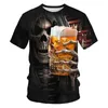 Men's T Shirts Skull Drinking T-shirt Beer Man Casual Tshirts Tee Tops High Quality Brand Alt Clothes Cool Stuff