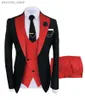 New Come Slim Fit Trajes de hombre Slim Fit Trajes de negocios Novio Esmoquin negro para trajes de boda formales Chaqueta Pantalón Chaleco 3 piezas Q230828