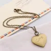Naszyjniki wiszącego Naszyjnik serc po medalion dla kobiet miłośnicy starożytne vintage retro walentynkowe łańcuch prezentów