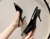 Moda preto laca couro salto alto novo metal quadrado cabeça salto fino único sapatos baotou feminino tamanho grande 34-43
