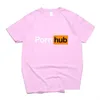 Heren T-shirts Porno-Hub Letter T-shirts Puur 100% katoen Klassiek Korte mouw Casual Street chic Hip Hop Kleding Drop-levering Kleding Dhzq2