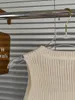 Débardeurs d'été pour femmes, ourlet irrégulier, col rond brodé, débardeur court en tricot, 2023