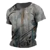 Camisetas para hombre, Camiseta estampada Vintage, camisa a rayas de uso diario, camisetas de manga corta con cuello redondo de verano, sudadera de gran tamaño, ropa masculina