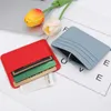 Korthållare pu läder mini ID Holder Candy Color Bank Box Multi Slot Slim Case Wallet Women Men Business Cover