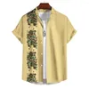 Men's Casual Shirts Summer Mens Ethnic Style Fashion Button Up Short Sleeve Shirt Trendyol Men Vintage Hawaii Blouses Ropa Hombre