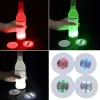 Mini Glow LED Coaster Mats Pads Flashing Creative Luminous Light Bulb Bottle Cup Sticker Mat Light Up For Club Bar Home Party Decoration 828