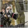 Vestuário de proteção Máscara de gás máscara facial completa respirador pintura química pesticida poeira de laboratório multifuncional aplicável a 3M 6800 máscara de gás filte HKD230826
