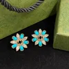 Designerörhängen för kvinnor diamantblad blommor gröna örhängen smycken bröllop gåvor g g