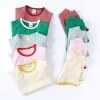 Summer Baby Boys Girls Soft Short Ribbed Clothing Sets Short-Sleeved Shorts Pants Cotton 5 Solid Colors Two Pieces Plain Outfits Kids Short Clothes