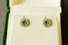 Stud Earrings Solid 18k Gold 0.32ct Nature Emerald Gemstones Studs For Women Fine Jewelry Birthday Presents