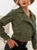 Womens Jackets Cropped Top Casual Slim Sólido Entalhado Longsleeved Corduroy Outono Windproof Fit Curto Jaqueta Senhoras Roupas de Escritório 230828
