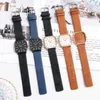 Zegarek marka marki kwarcowe zegarek skórzany pasek koreańskie proste kwadratowe tarczę na rękę luksusowe zegarki upuszczają