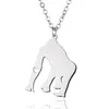 Pendant Necklaces Wholesale Trendy Gorilla Stainless Steel Necklace Heart Women Fashion Jewellery Gift 12pcs/lot