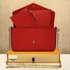 المصممون Pochette 3 PCS محافظ النساء حقائب اليد الجلدية لافاة سلسلة الرسول الكتف حقيبة القابض محفظة Crossbody M64064 M61276 مصمم فاخر عالي الجودة