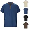 T-shirts pour hommes Chemise en coton métallique pour hommes Casual Mode Solide Couleur à manches courtes Revers longs hommes lourds pour