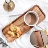 Tea Trays Wooden Serving Tray Pallet Solid Wood For Food Drinks Desserts Elegant Rectangle Teaware Home Fruit