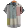 Chemises décontractées pour hommes Marque Button-Up Fashion T-shirt surdimensionné Vintage Blouse 3D personnalisé manches courtes vêtements