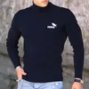 Męskie swetry wiosna jesienna zima męska bawełniana kaszmirowa koszulka wysoka elastyczność męska swoboda sporty z długim rękawem