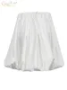 Jupes Clacive décontracté Beige Satin femmes élégantes taille haute Mini robe mode curseur pli Faldas vêtements pour femmes T230825