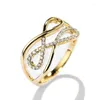 Anneaux de mariage Huitan Fashion Lady Chic Bague pour la fête Brillant Zircone Accessoires Cérémonie de Fiançailles Conception Simple Bijoux Cadeau