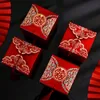 Cadeau Wrap 50pcs Creative rouge style chinois bonbons boîtes cadeaux de mariage pour les invités mariage papier chocolat boîte d'emballage boîte gateau mariage 230828