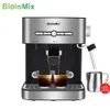 Moedores de café manuais BioloMix 20 Bar 1050W Máquina de café expresso semiautomática com batedor de leite Cafetera Cappuccino Vapor de água 230828