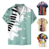 Camicie casual da uomo T-shirt da strada Camicette Abbigliamento Strumenti musicali Digitali 3d stampati Risvolti Bottoni Top a maniche corte