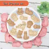 8шт/набор кошачьи печенье Пластиковые 3D Cartoon Cartoon Pressable Biscuit Cookie Cookie Stamp Kitchen Baking Passtry Tool Hkd230828