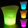 3 färger byte LED Ice Bucket Champagne Wine Beer Cooler Party KTV Clubs Xmas 5L Pick Bar Lyse LED Ice Bucket Supply HKD230828