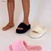 Slippers Women New Flat Bottom Outdoor Slippers Female 2023 Spring Fur Slippers Thick Bottom Coat Fashion Towel Slippers Plus Size 36-43 T230824