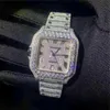 Moissanite Mosang Stone Diamond Watch Customization kan passera TT för Mens Automatic Mechanical Movement Waterproof Watch7OQE3TMR